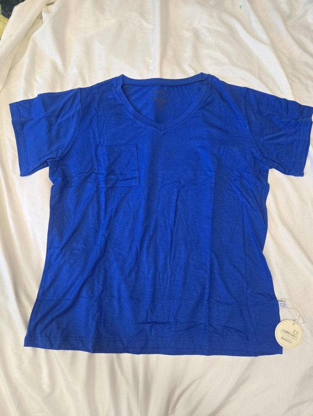 NWT Bamboo Womens Pajamas Set. Pocket V-neck Tshirt And Pants! Size Large - Picture 4 of 9